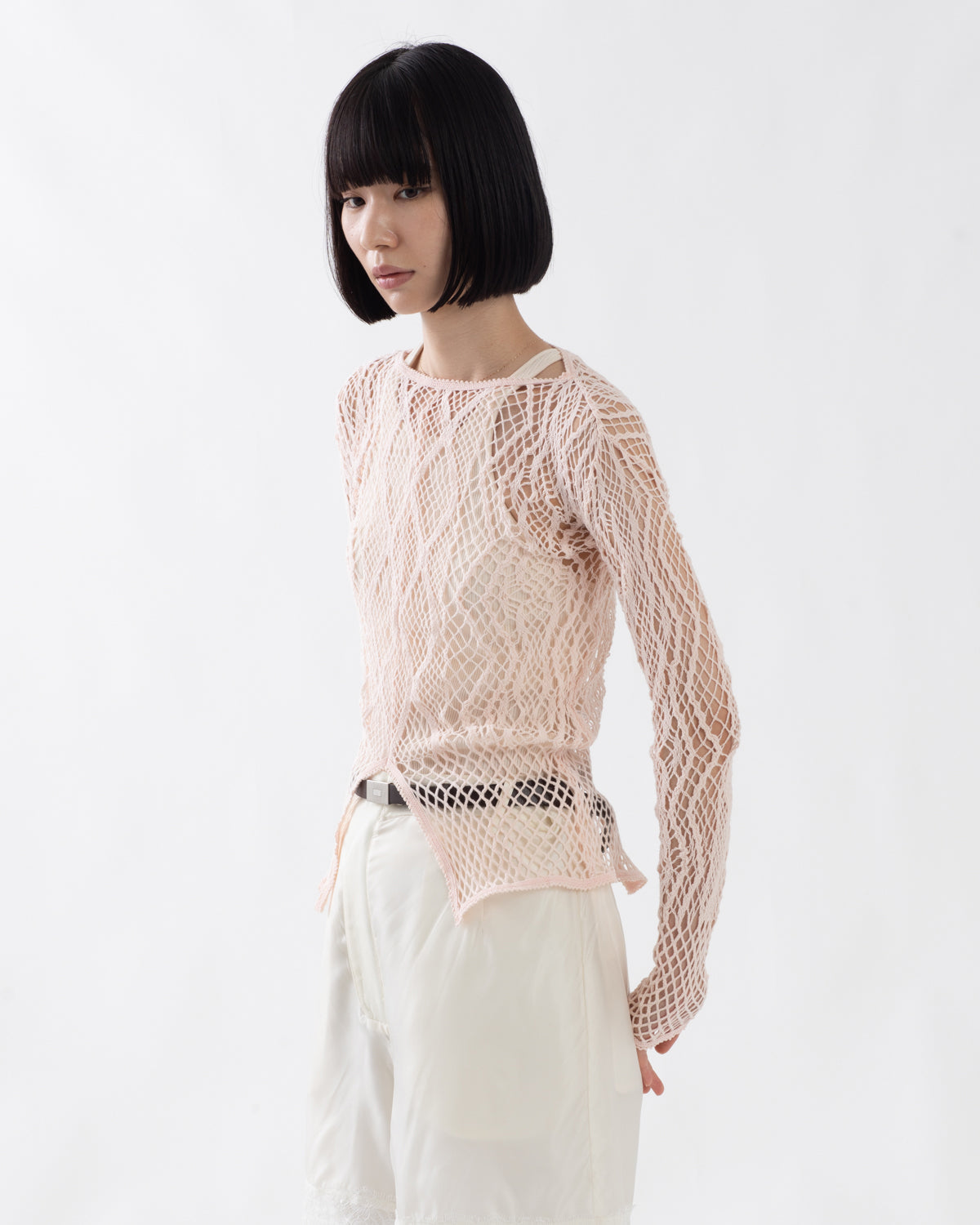STRETCH LACE LONG SLEEVE TEE