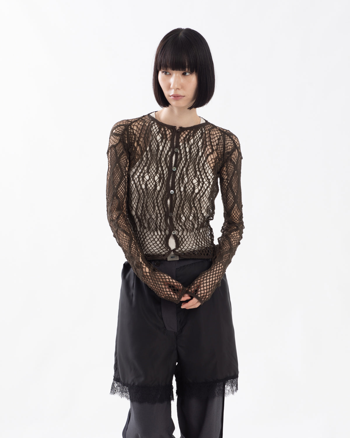 STRETCH LACE CARDIGAN
