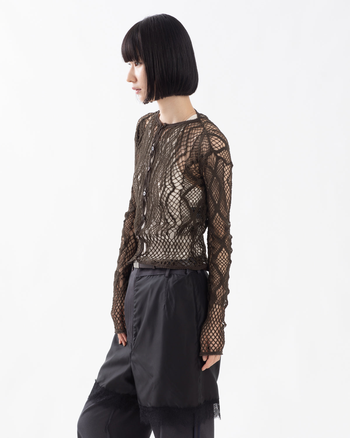 STRETCH LACE CARDIGAN