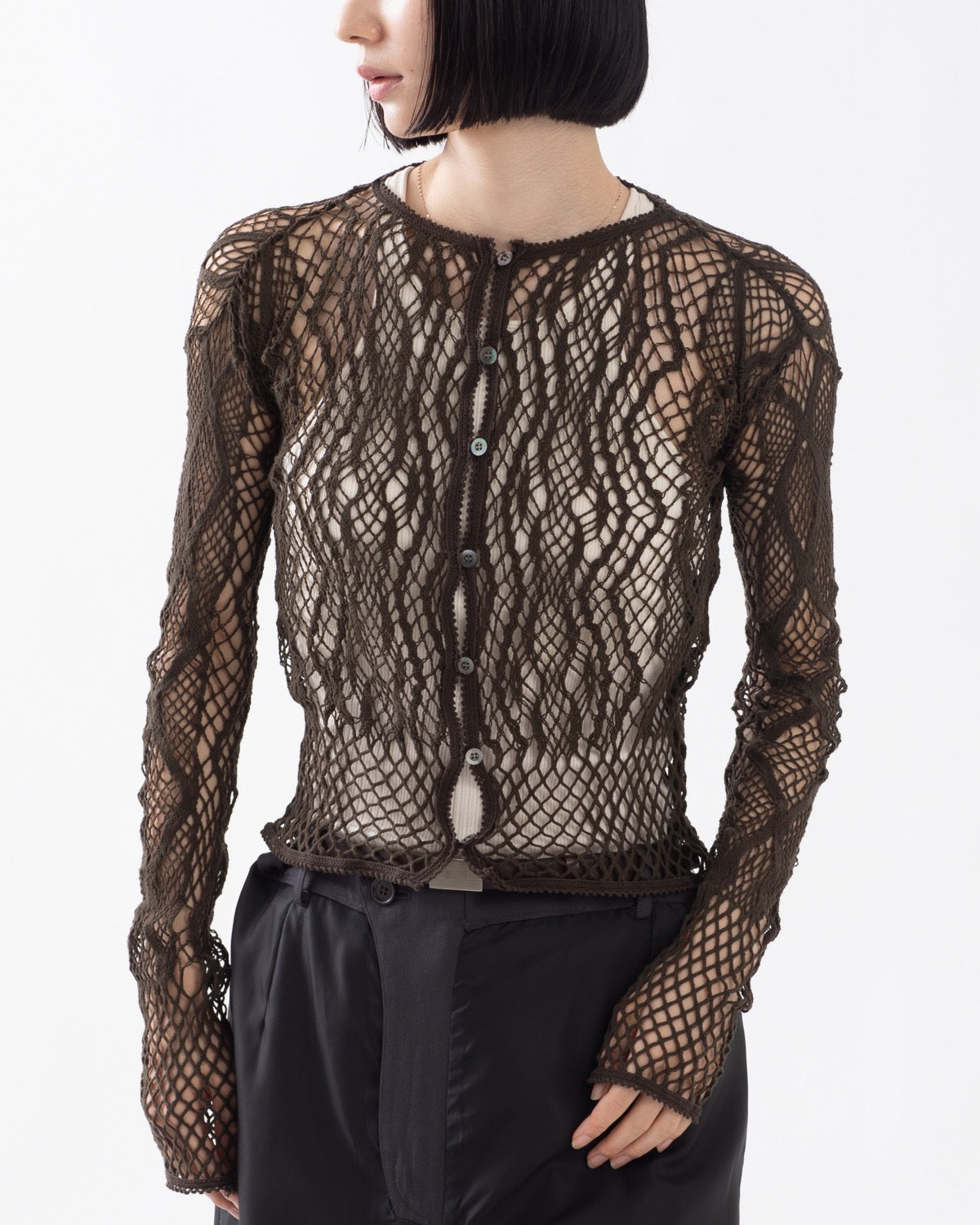 STRETCH LACE CARDIGAN