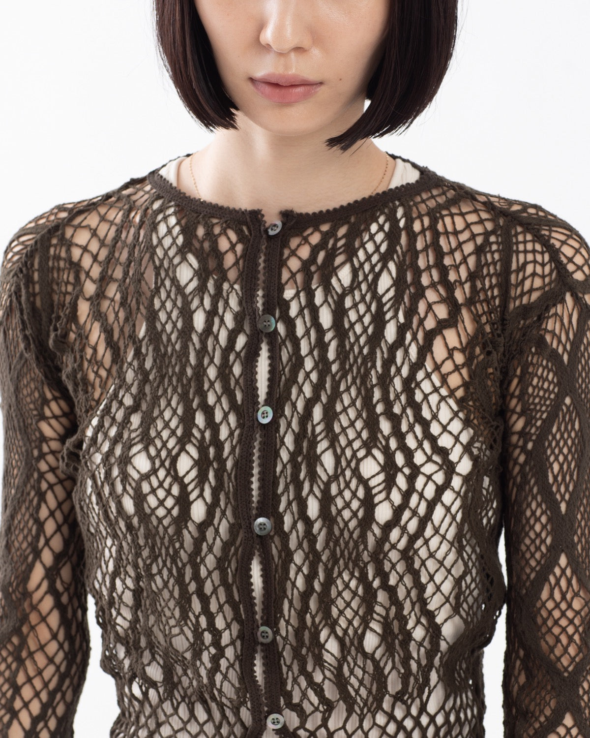 STRETCH LACE CARDIGAN