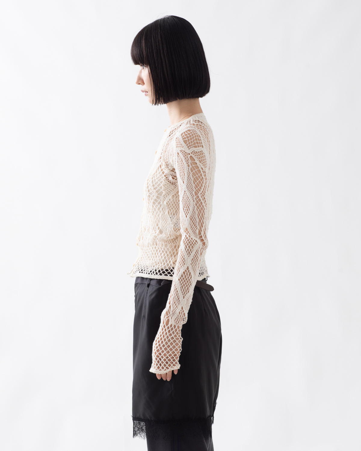 STRETCH LACE CARDIGAN