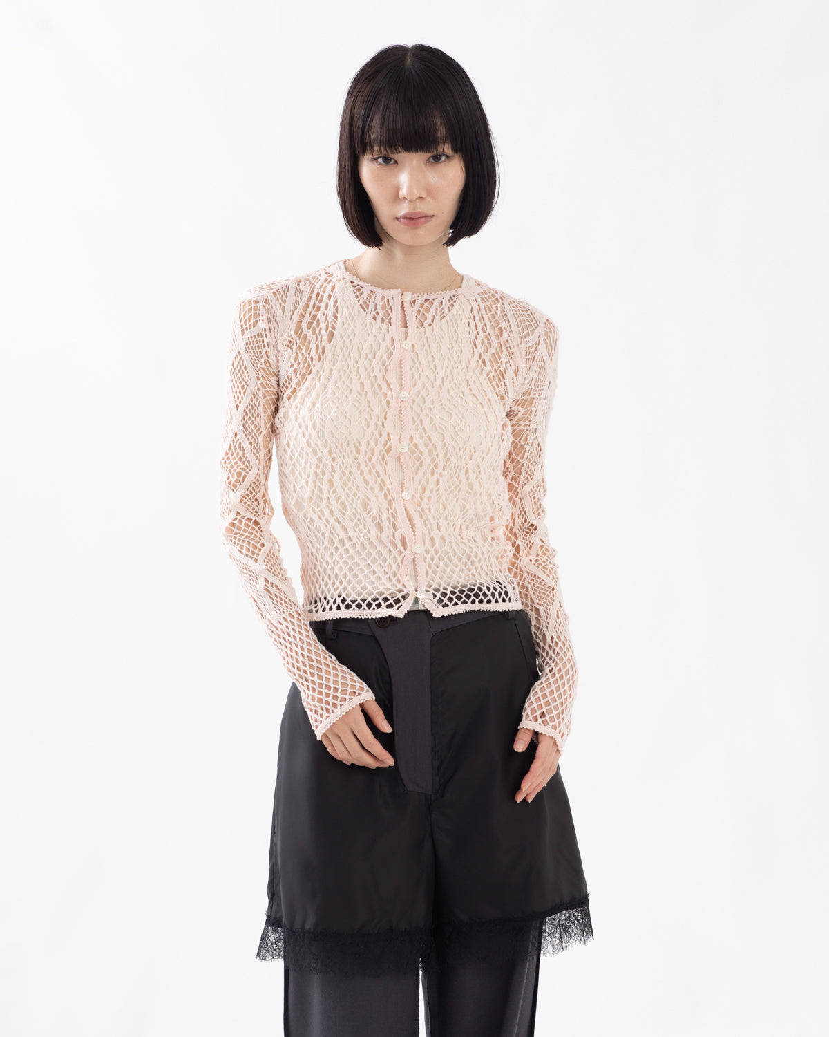 STRETCH LACE CARDIGAN