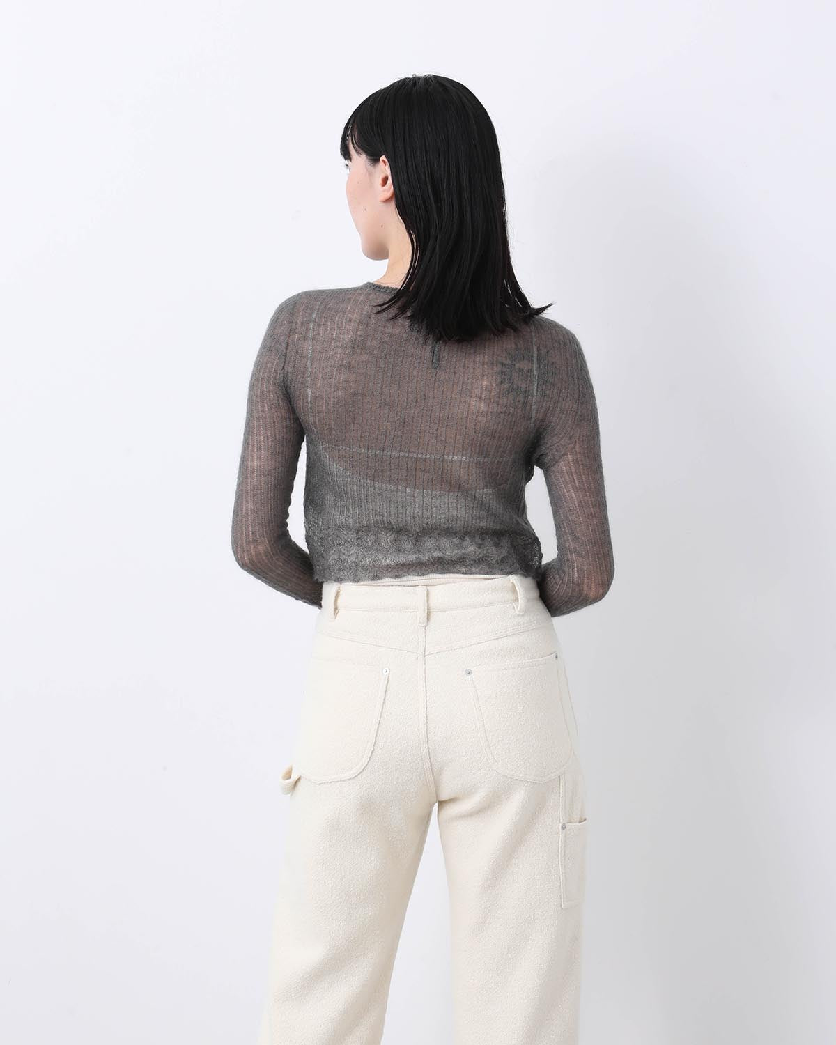 WHOLEGARMENT SILK MOHAIR CARDIGAN