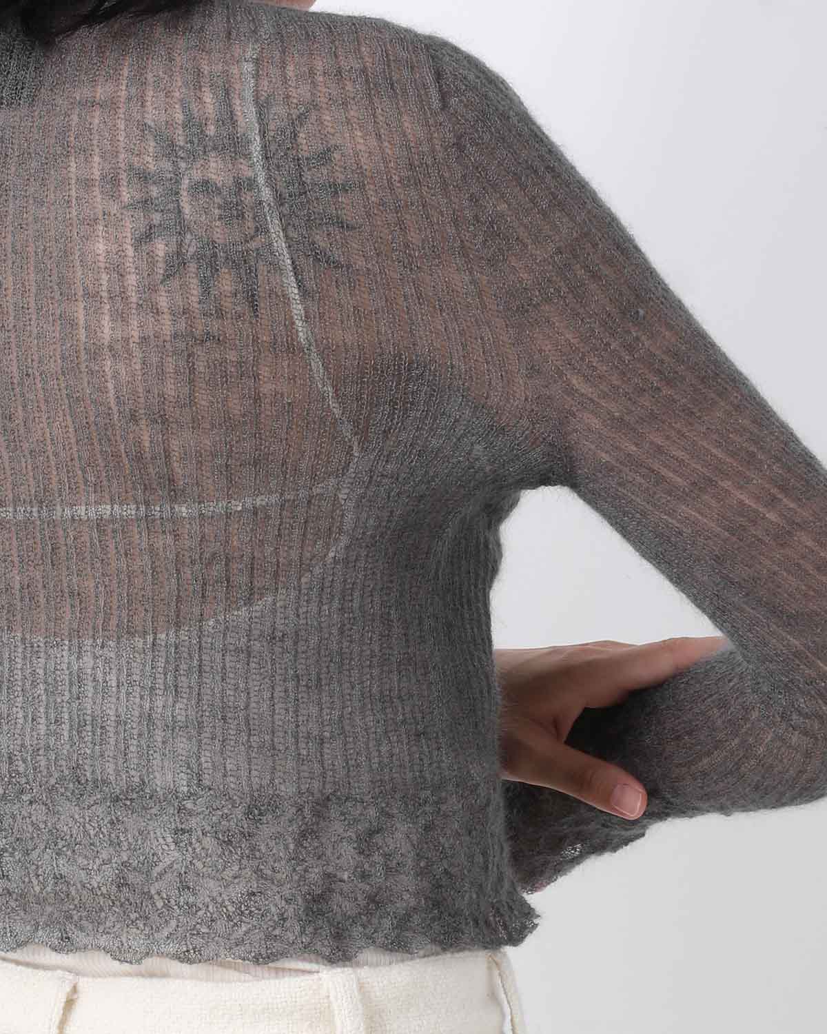 WHOLEGARMENT SILK MOHAIR CARDIGAN