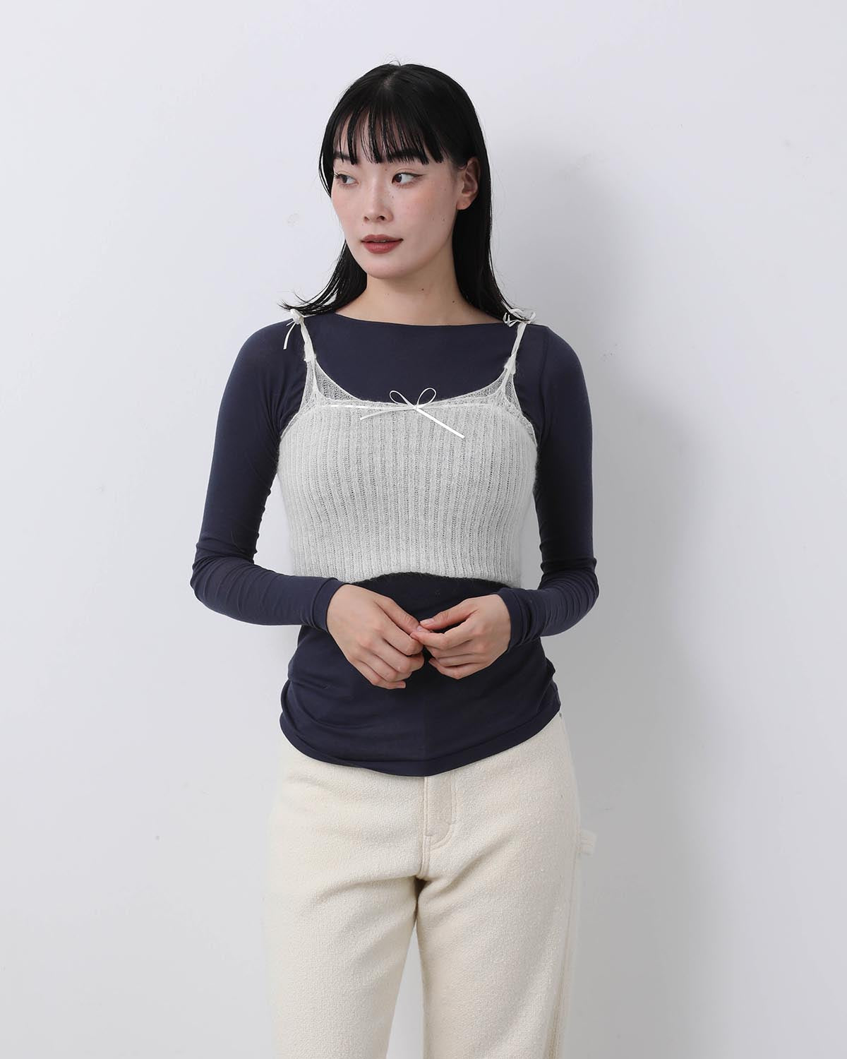 WHOLEGARMENT SILK MOHAIR CAMISOLE