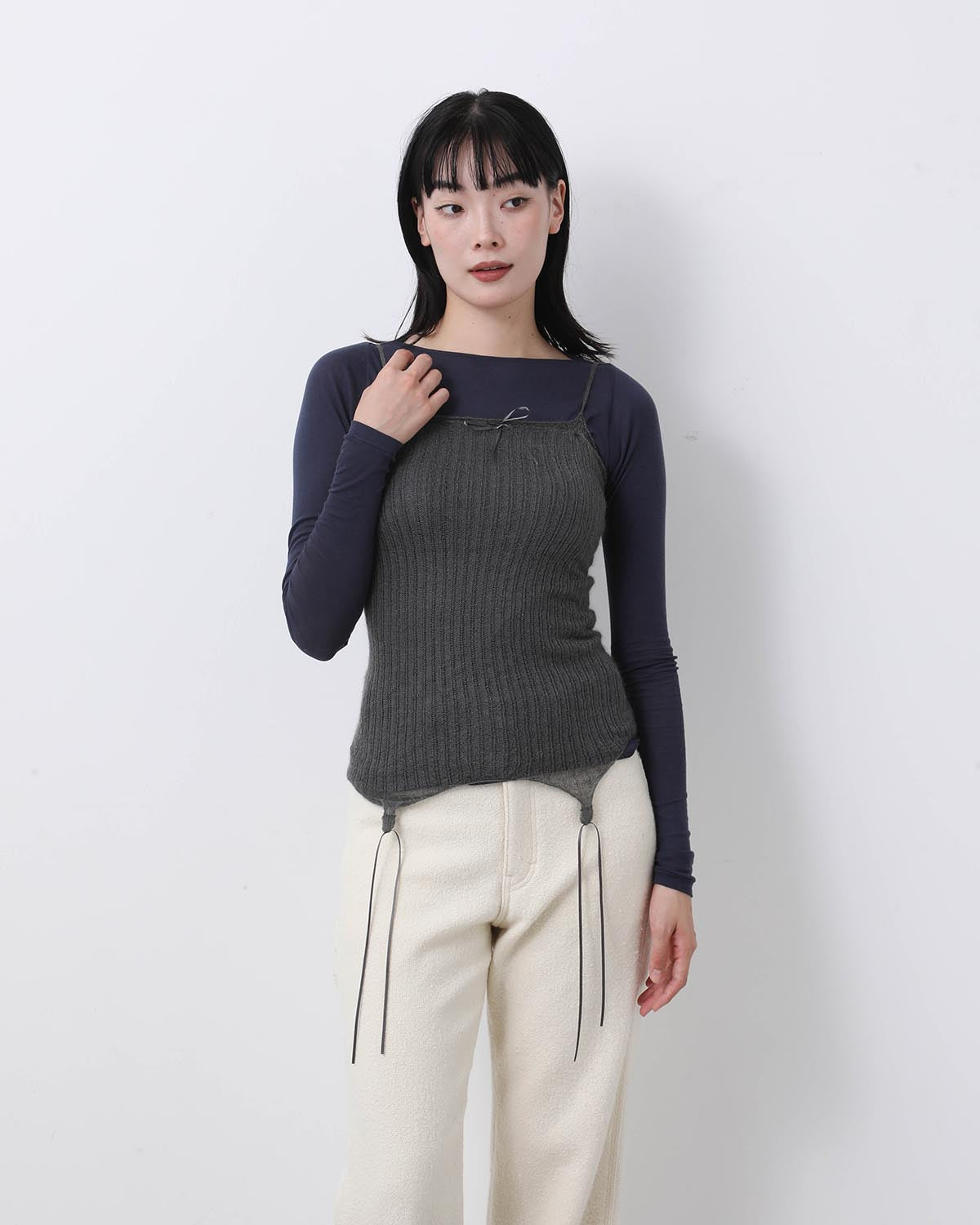 WHOLEGARMENT SILK MOHAIR CAMISOLE