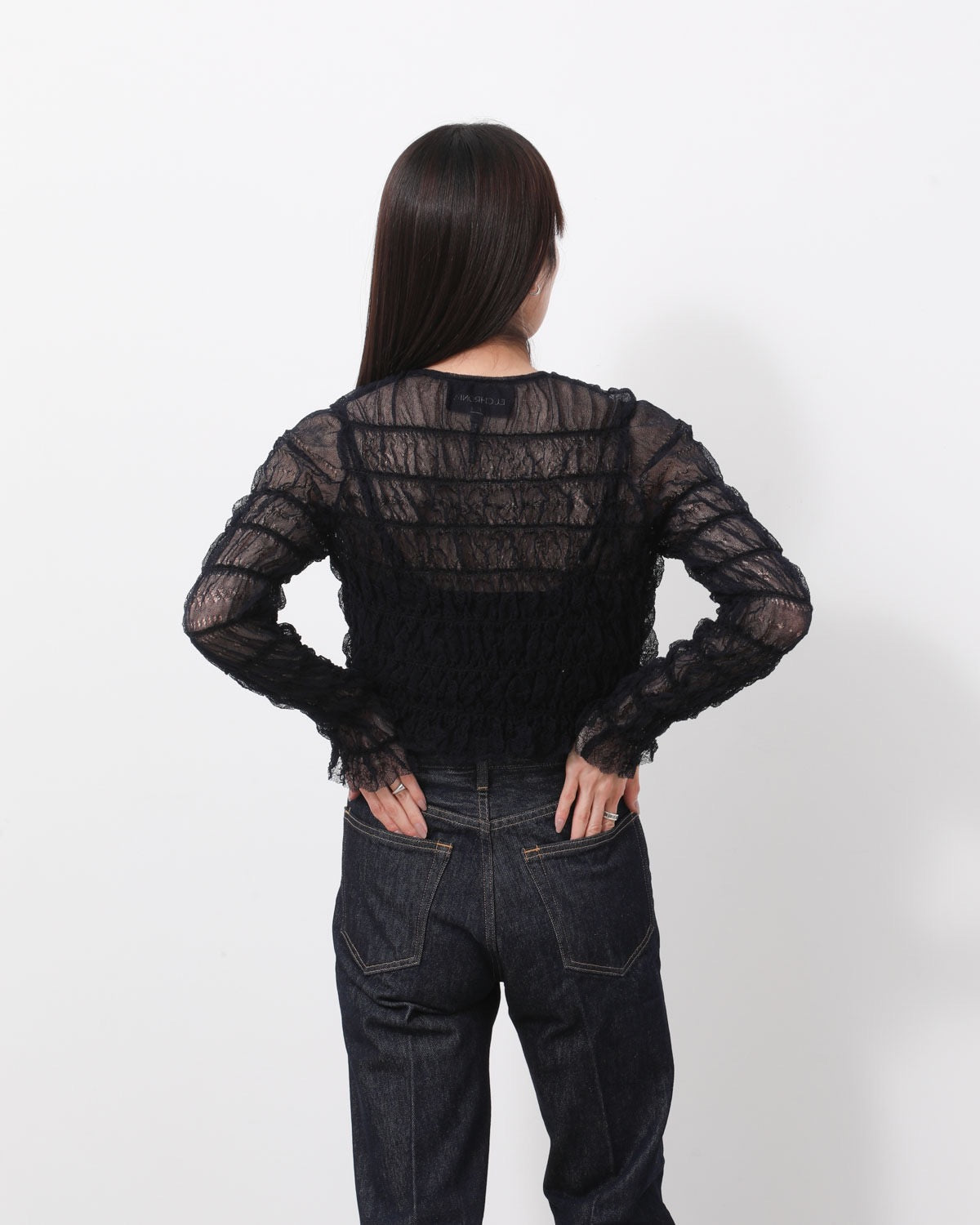 SHIRRING LACE CARDIGAN