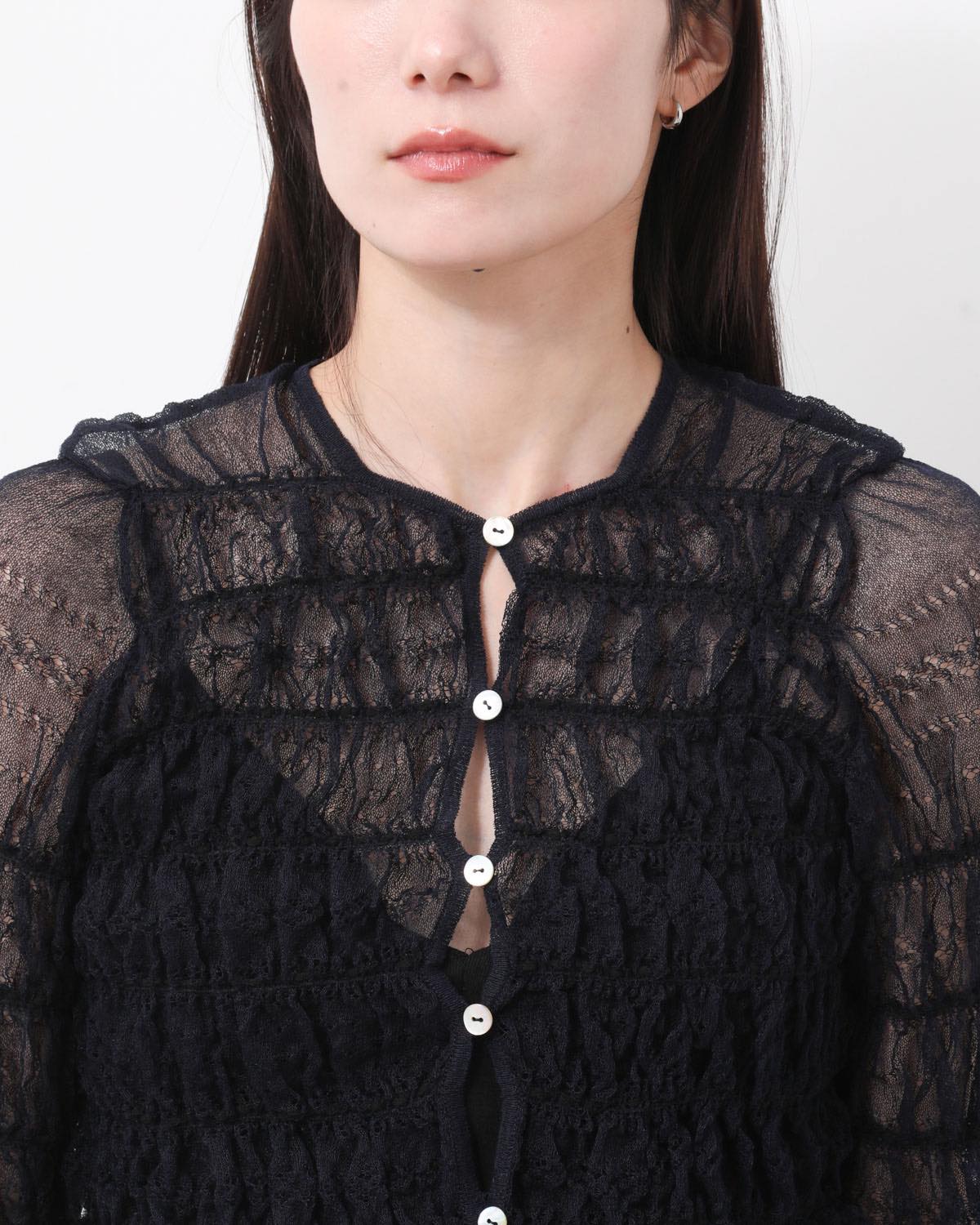 SHIRRING LACE CARDIGAN