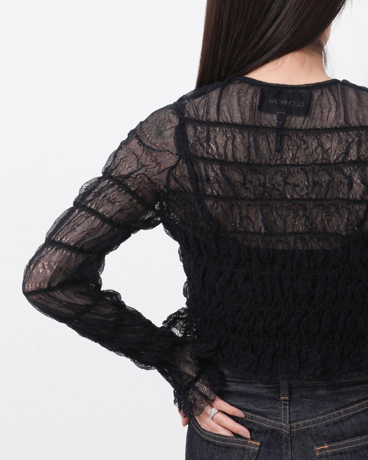 SHIRRING LACE CARDIGAN