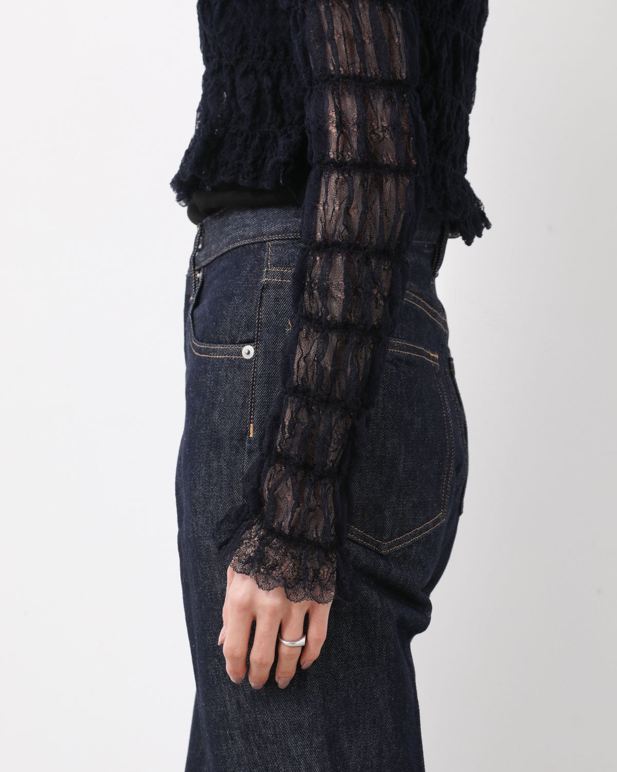 SHIRRING LACE CARDIGAN