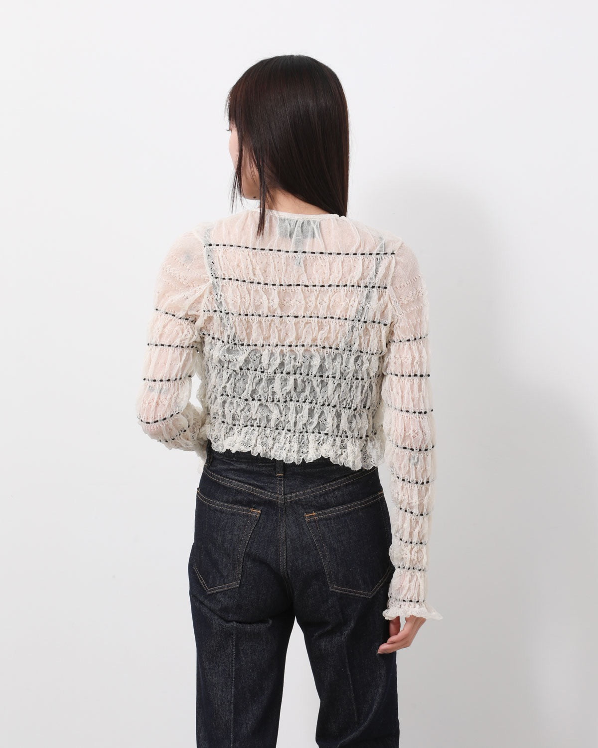 SHIRRING LACE CARDIGAN