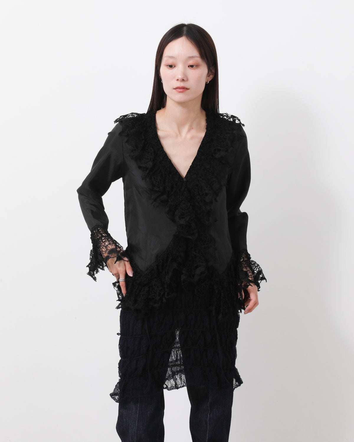 SHIRRING LACE CAMISOLE