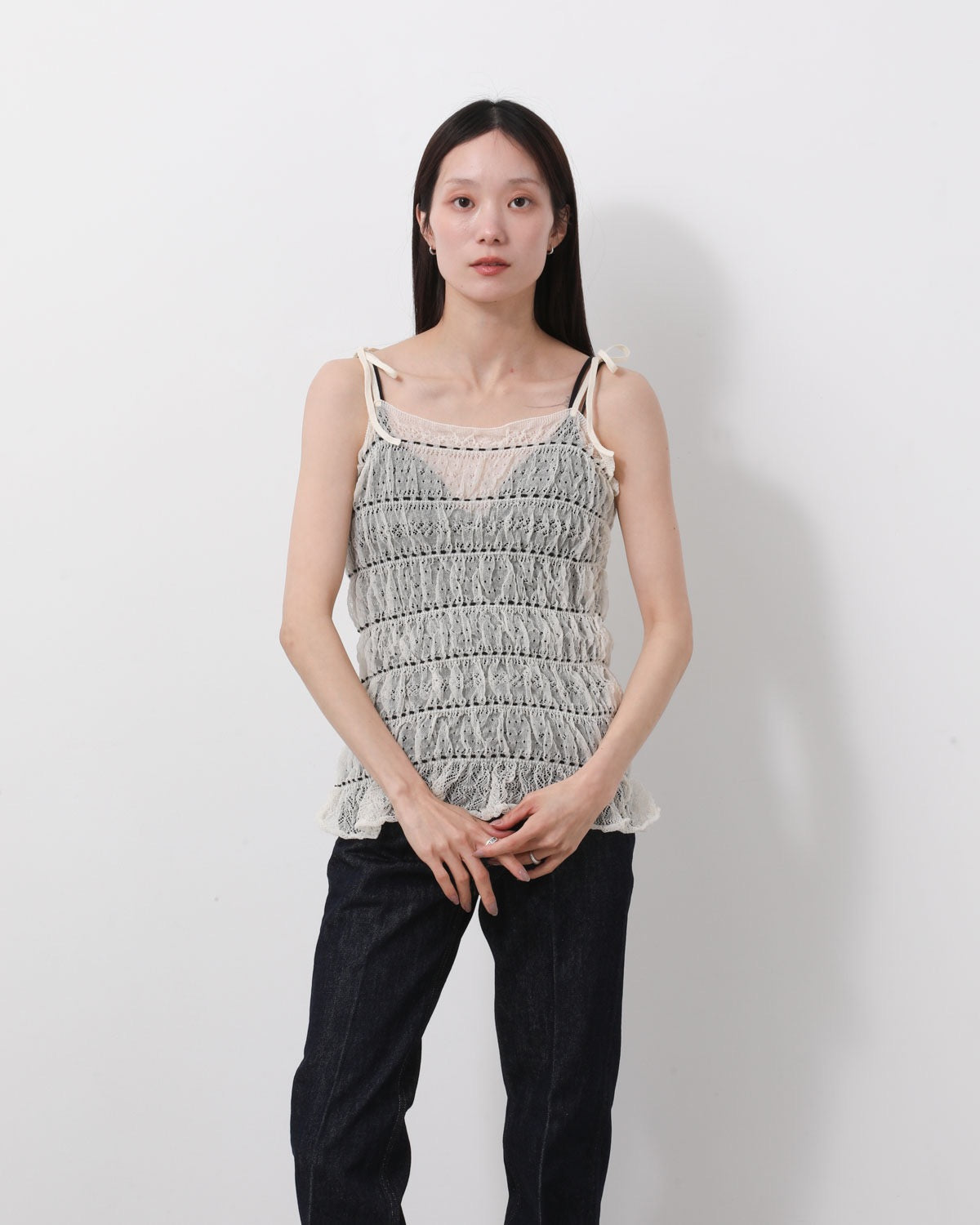 SHIRRING LACE CAMISOLE