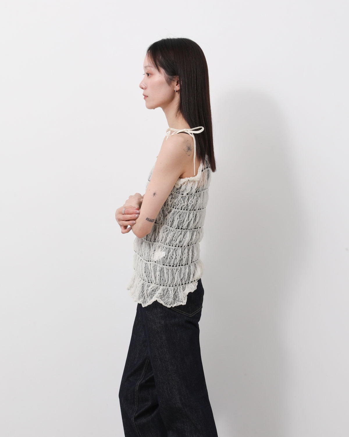 SHIRRING LACE CAMISOLE