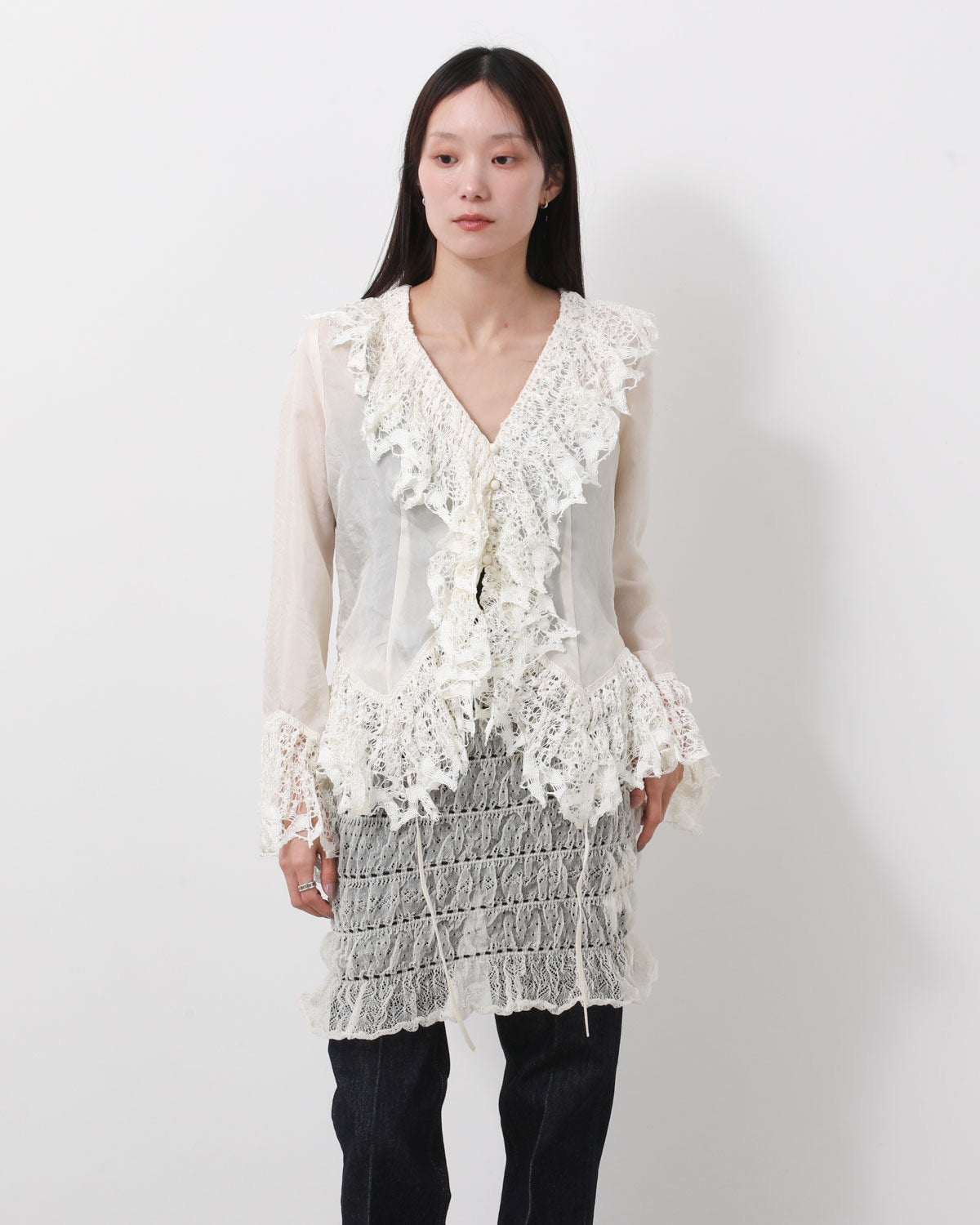 SHIRRING LACE CAMISOLE