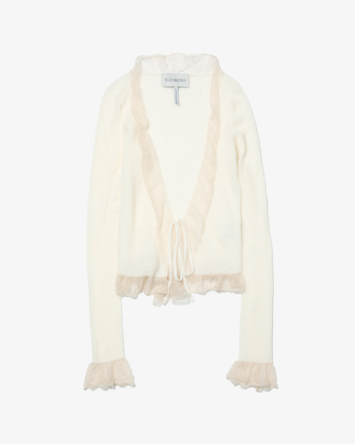 SHEER LACE CACHE-COEUR CARDIGAN