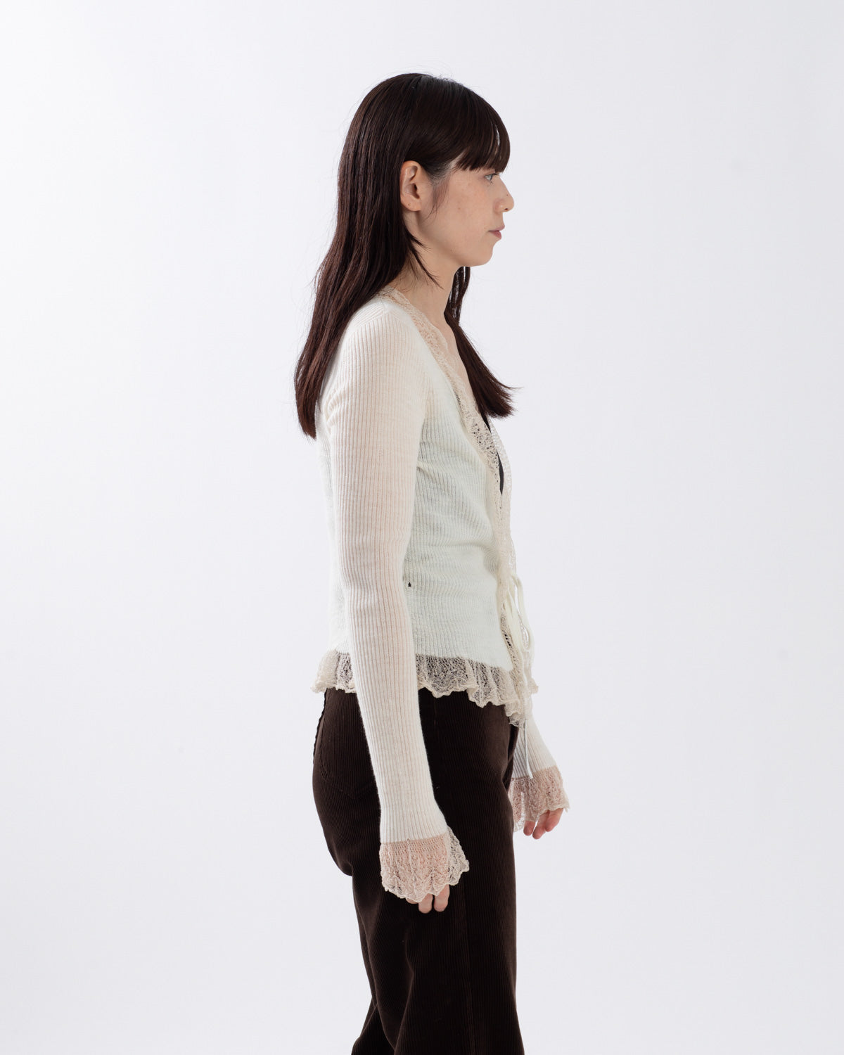 SHEER LACE CACHE-COEUR CARDIGAN