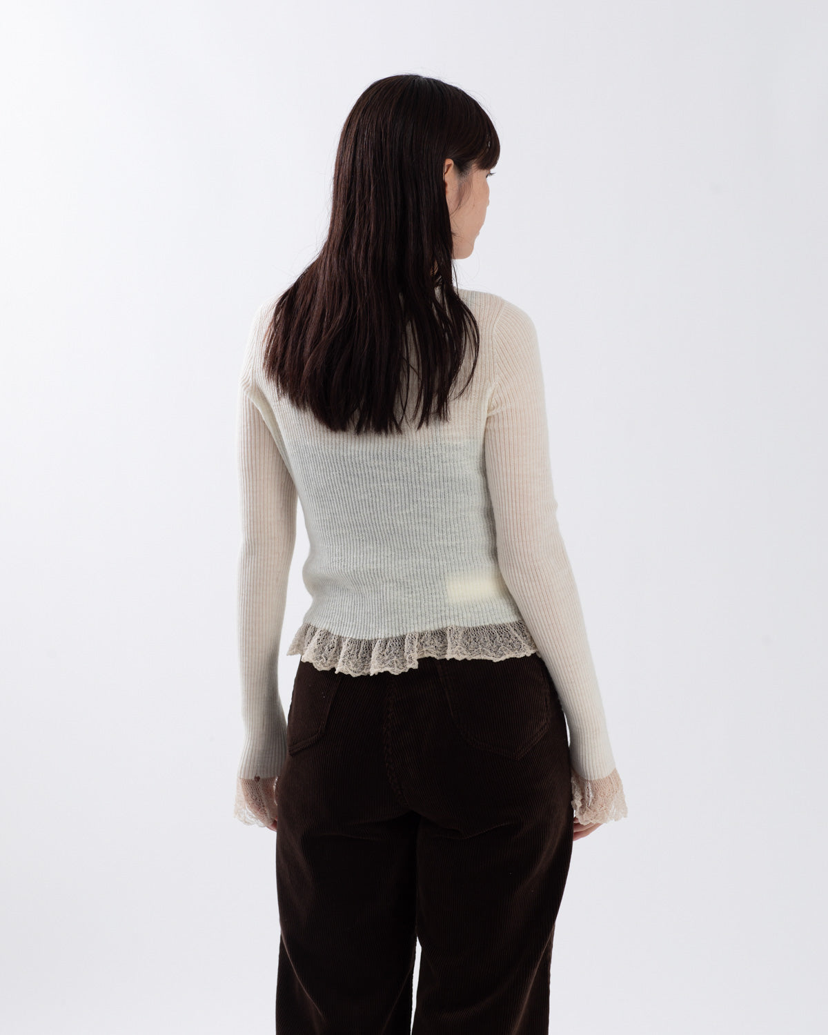 SHEER LACE CACHE-COEUR CARDIGAN