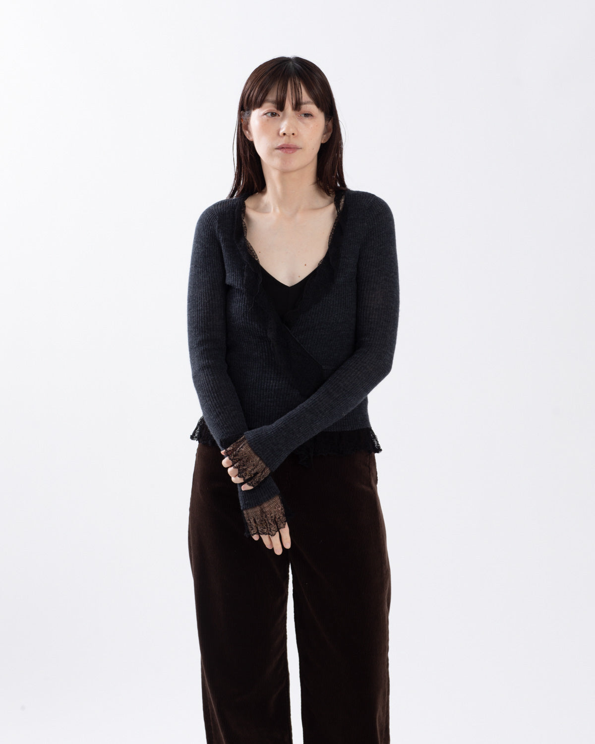 SHEER LACE CACHE-COEUR CARDIGAN