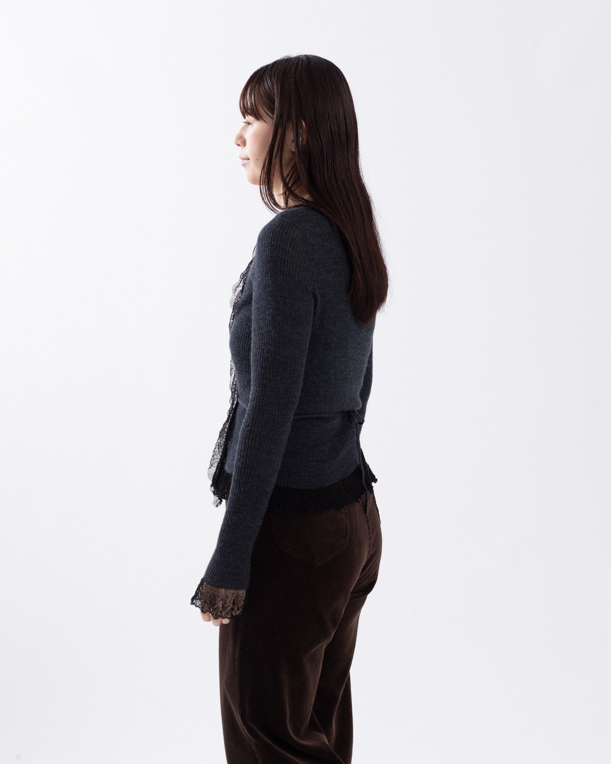 SHEER LACE CACHE-COEUR CARDIGAN