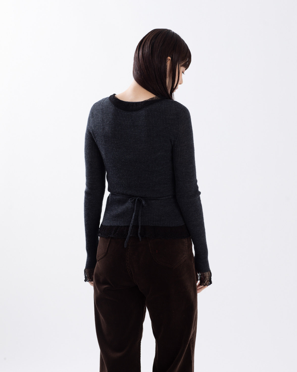 SHEER LACE CACHE-COEUR CARDIGAN