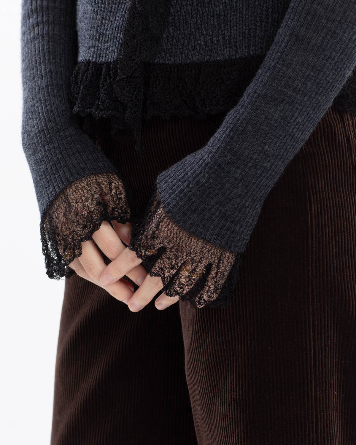 SHEER LACE CACHE-COEUR CARDIGAN