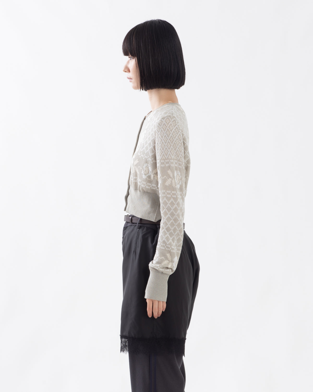 JACQUARD LACE CARDIGAN