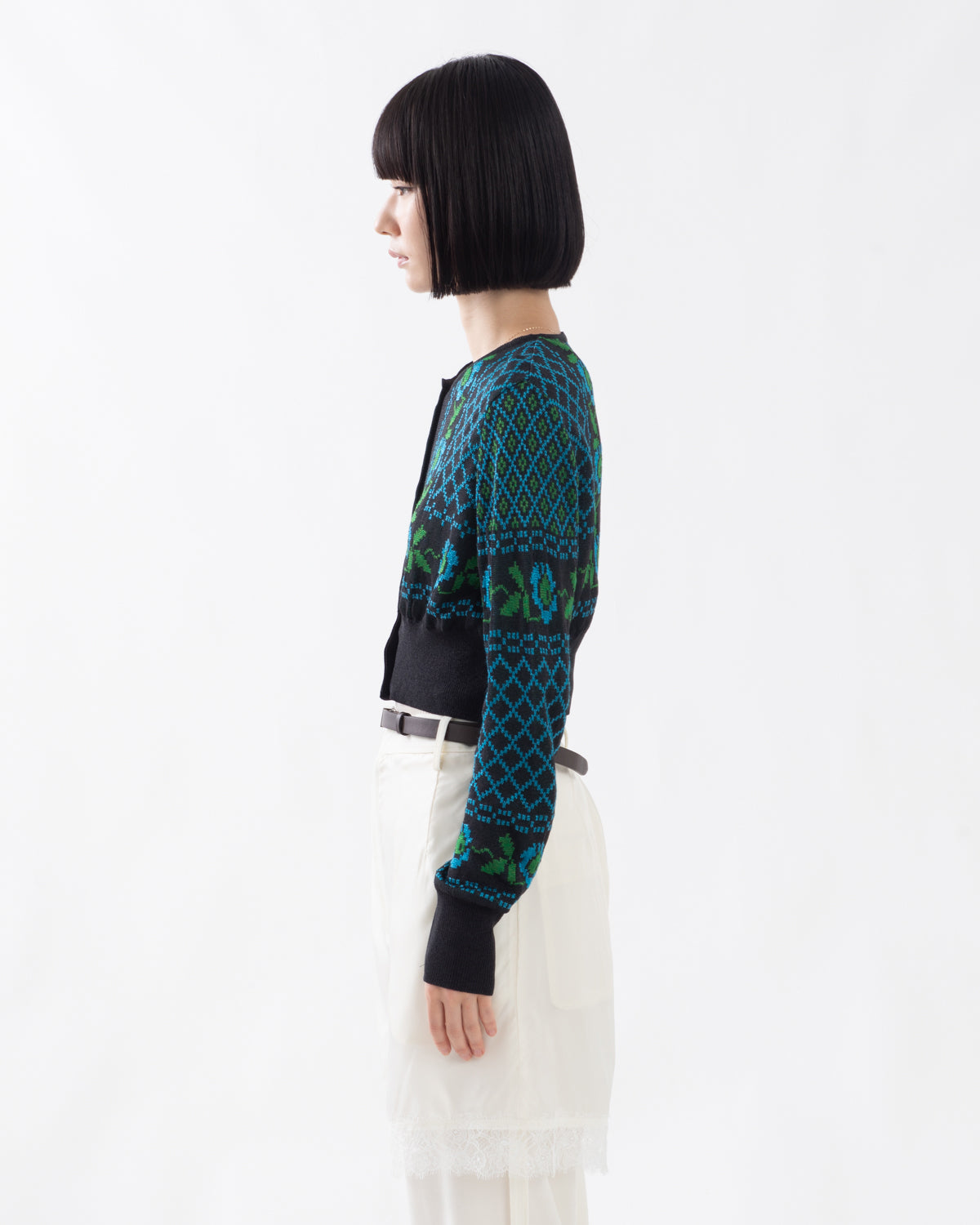 JACQUARD LACE CARDIGAN