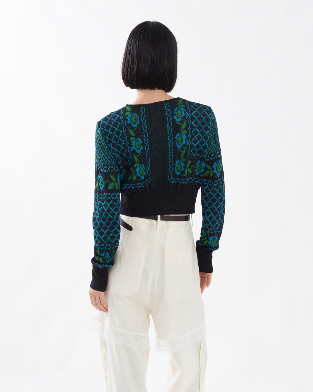 JACQUARD LACE CARDIGAN