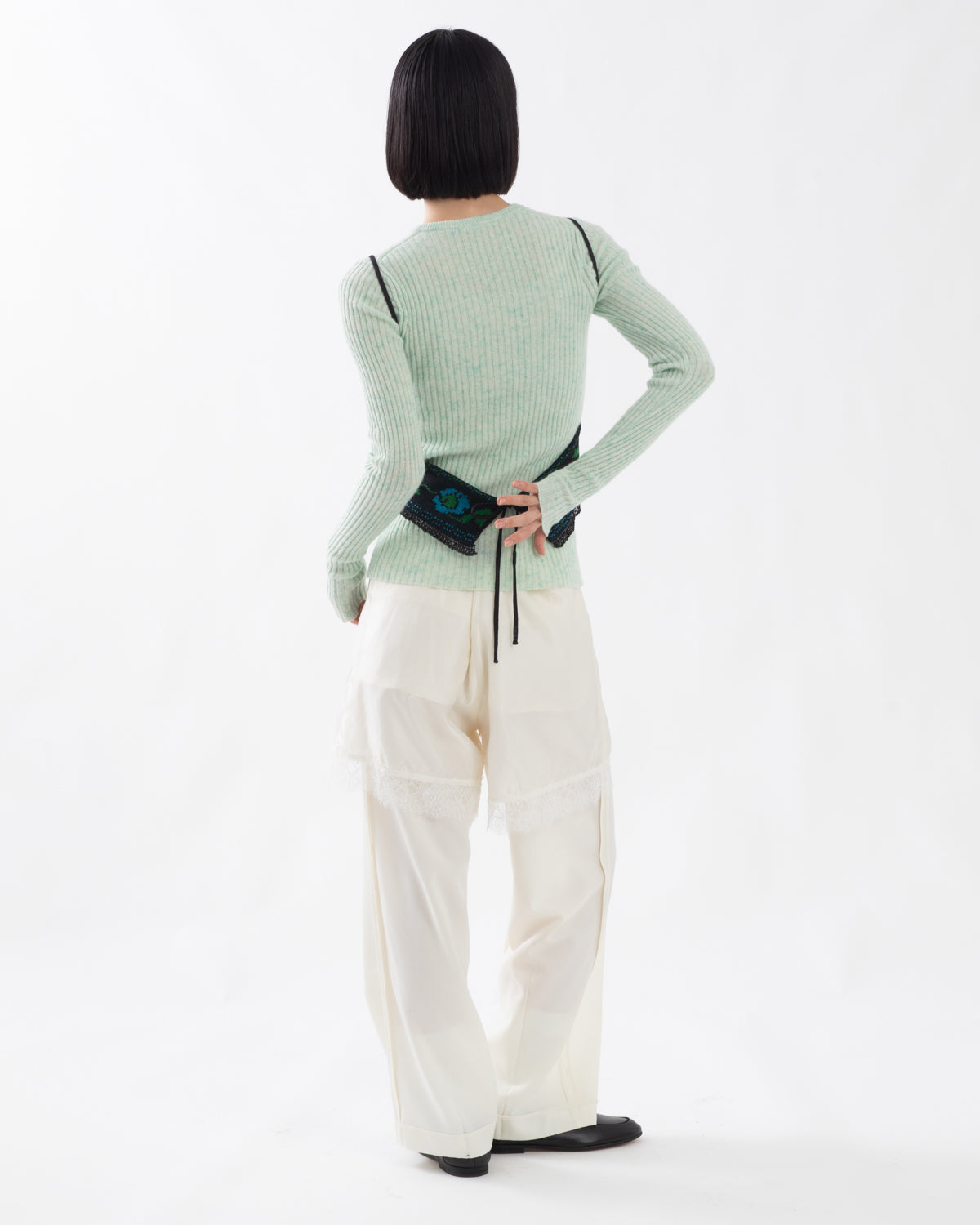 REVERSIBLE LACE TROUSERS
