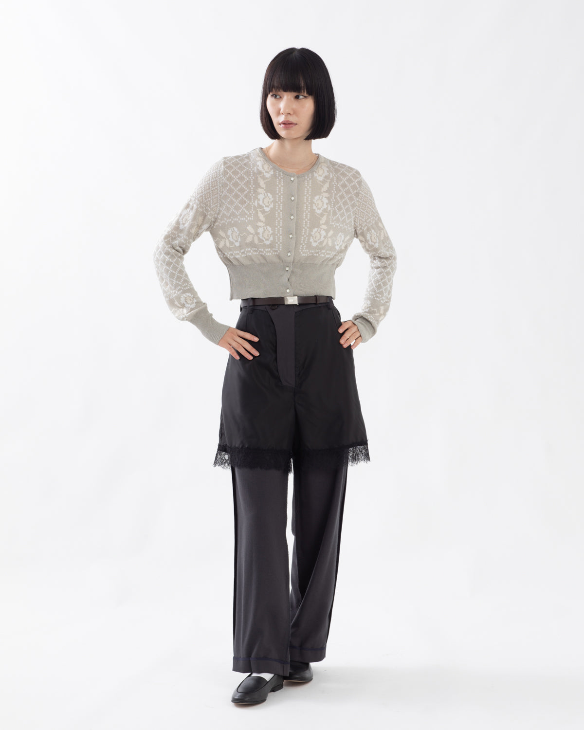 REVERSIBLE LACE TROUSERS