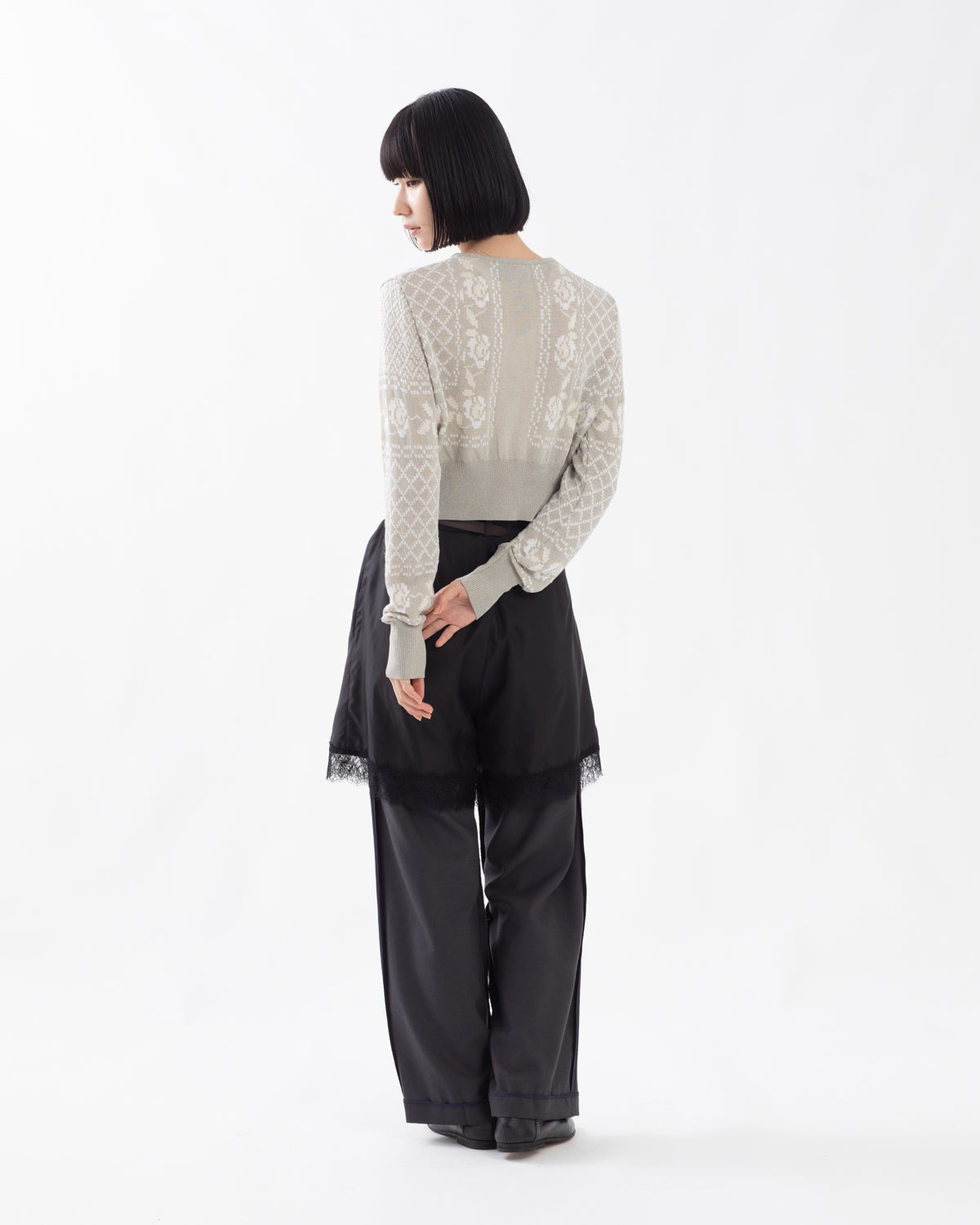 REVERSIBLE LACE TROUSERS