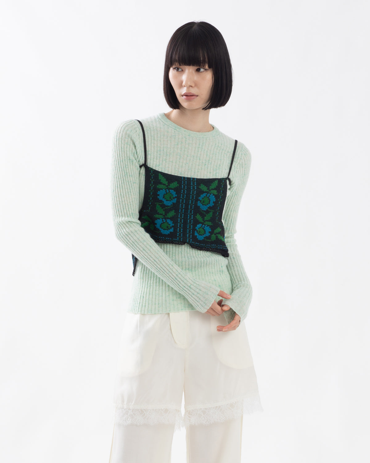 JACQUARD LACE BUSTIER