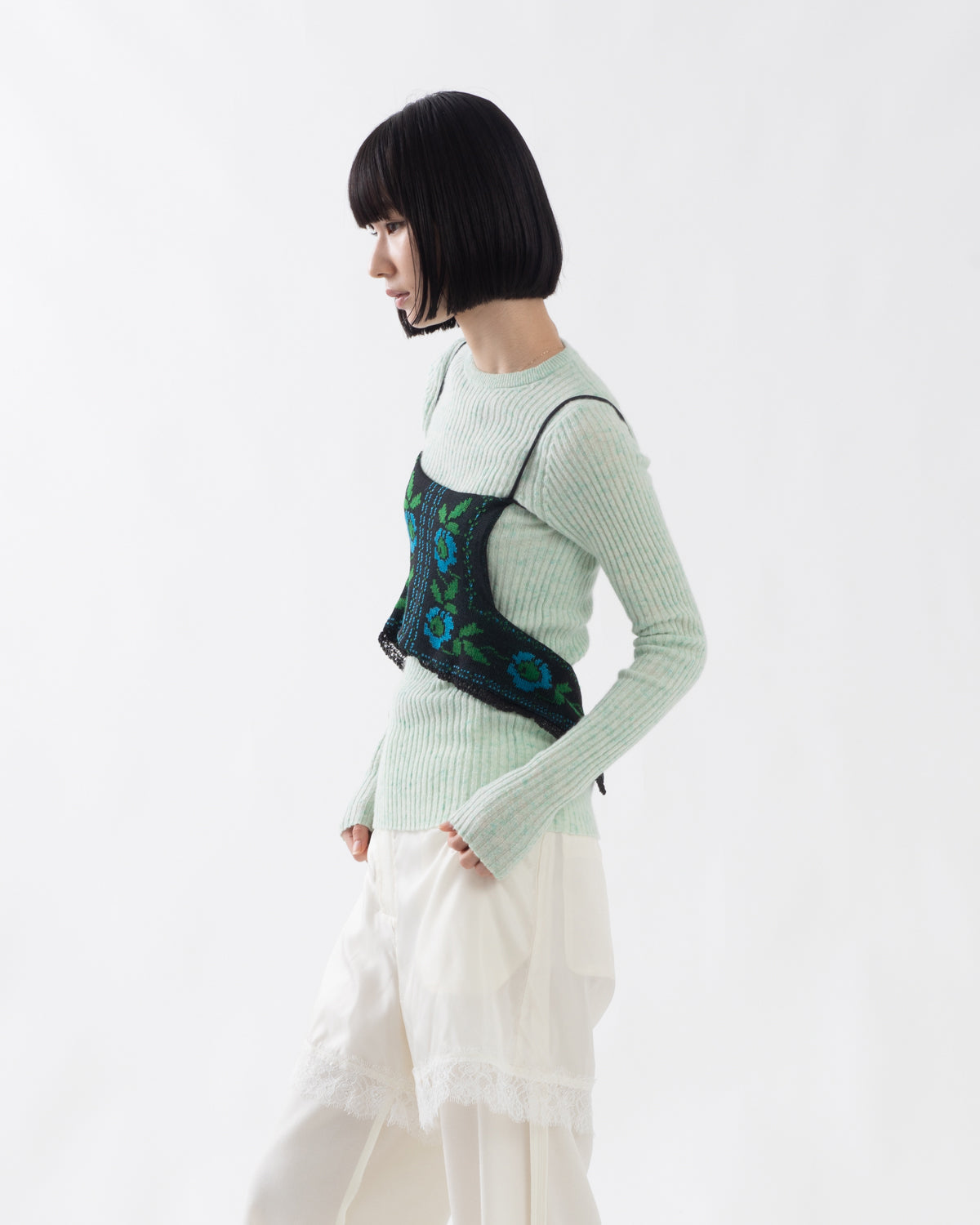 JACQUARD LACE BUSTIER