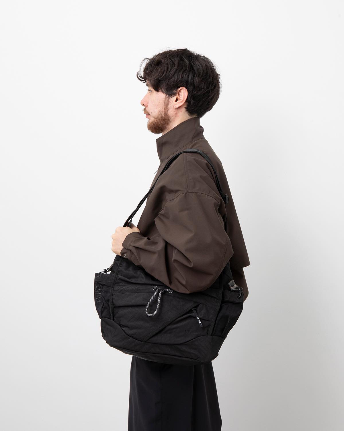 TEXTURED TWILL 2WAY SHOULDER TOTE