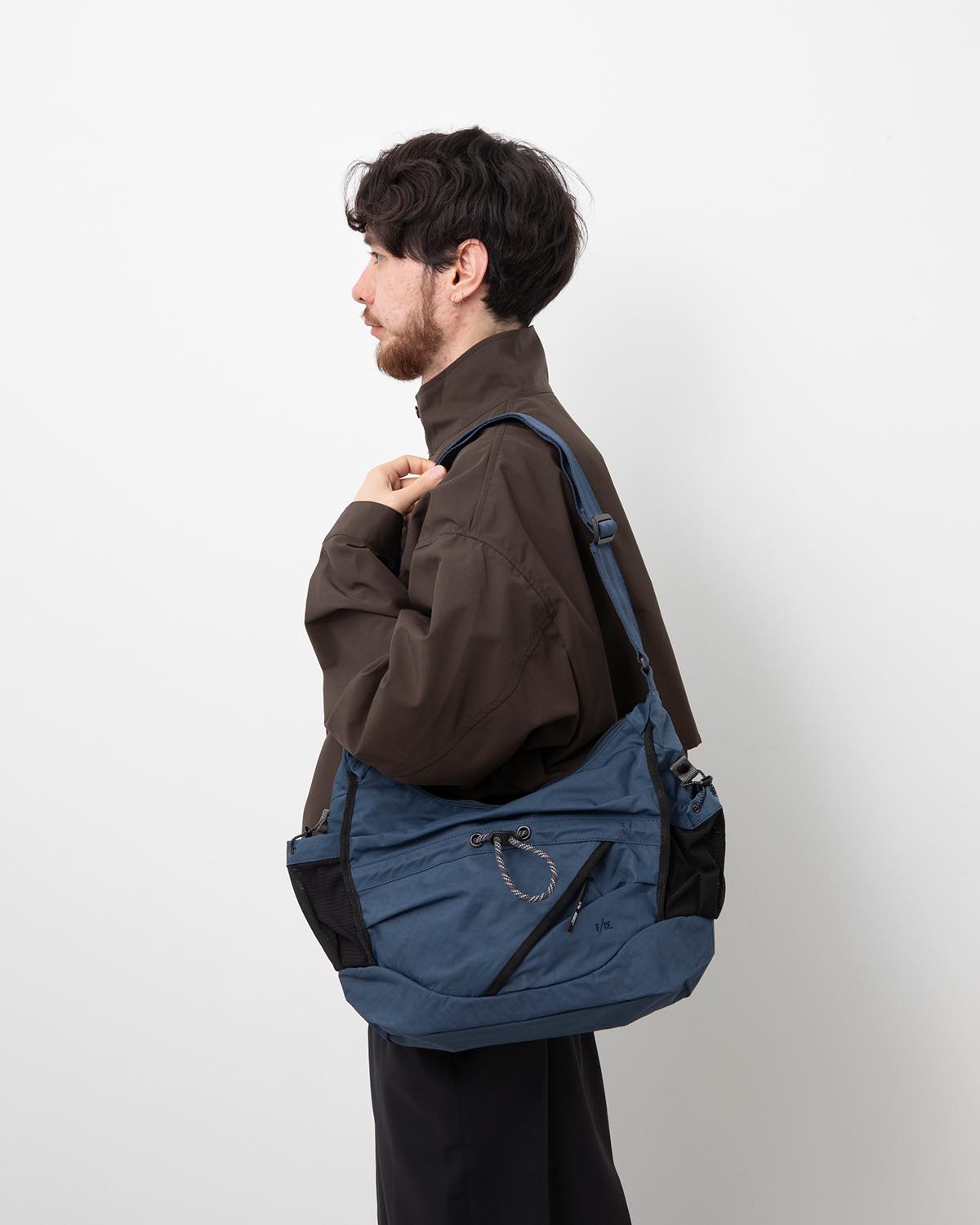 TEXTURED TWILL 2WAY SHOULDER TOTE