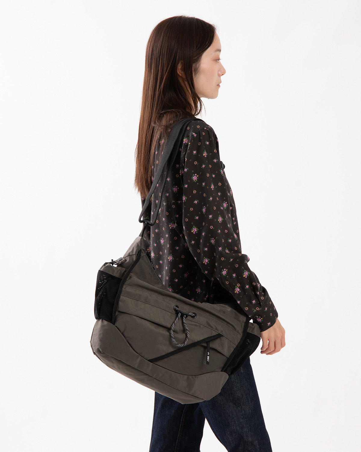TEXTURED TWILL 2WAY SHOULDER TOTE