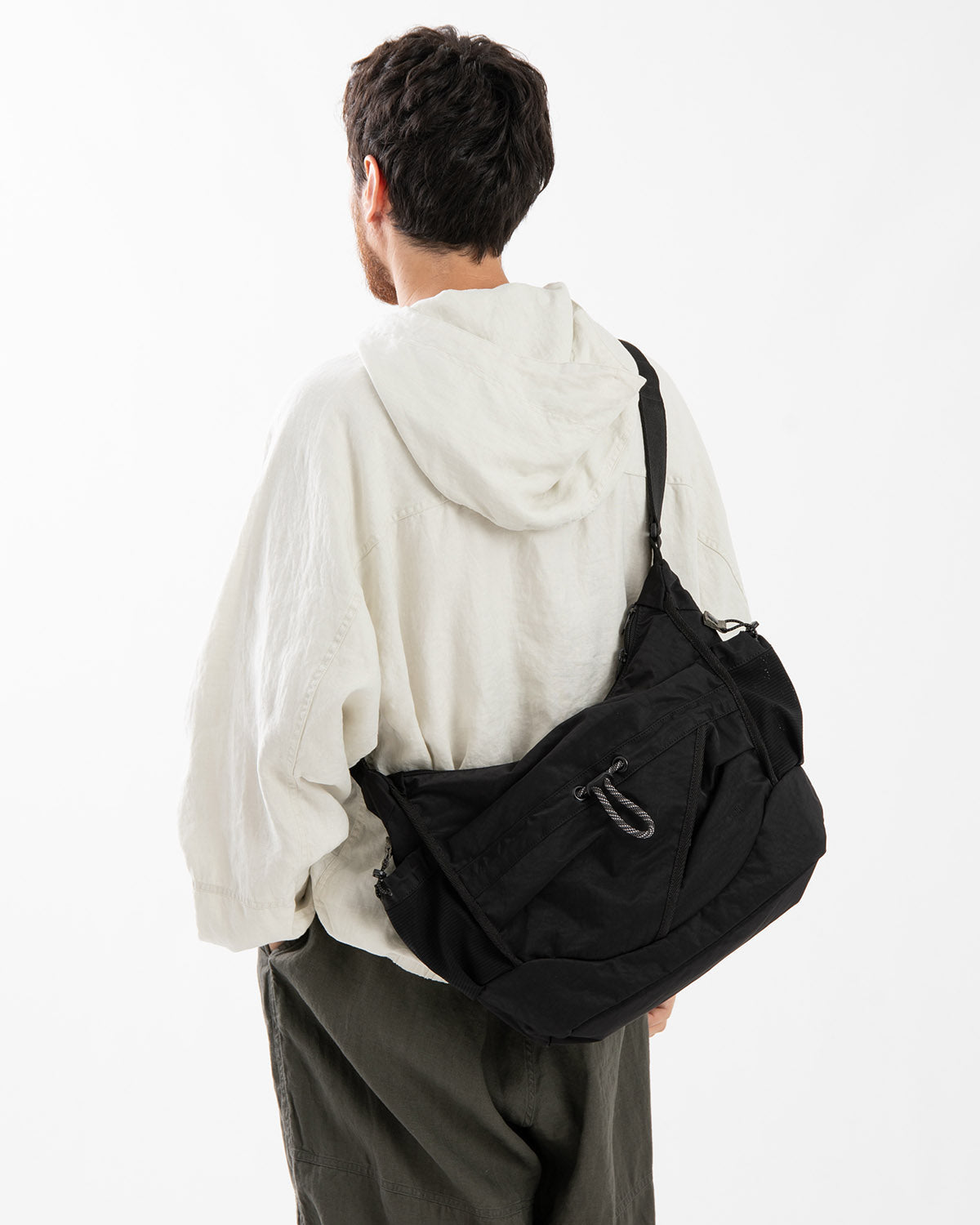 TEXTURED TWILL 2WAY SHOULDER TOTE