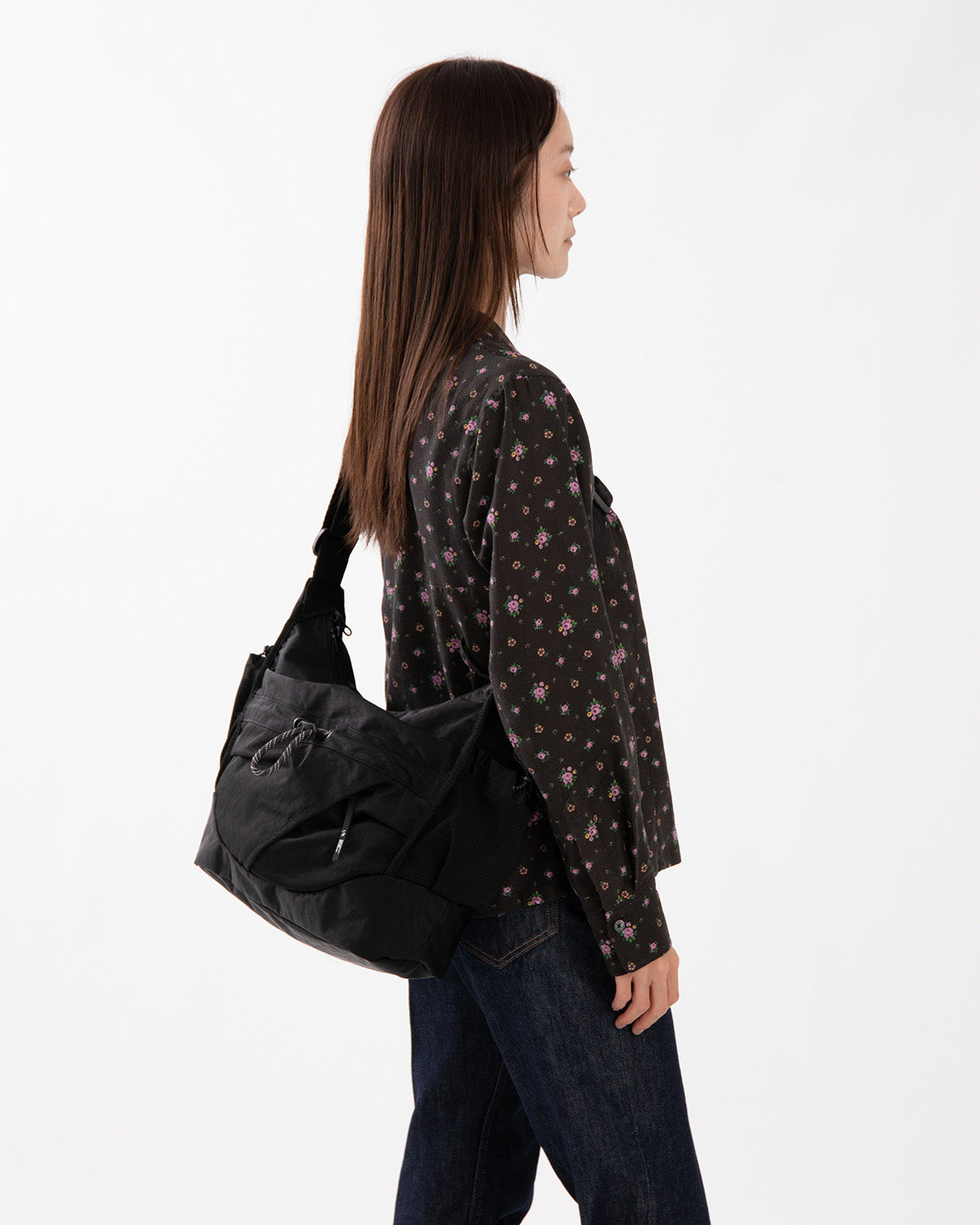 TEXTURED TWILL 2WAY SHOULDER TOTE