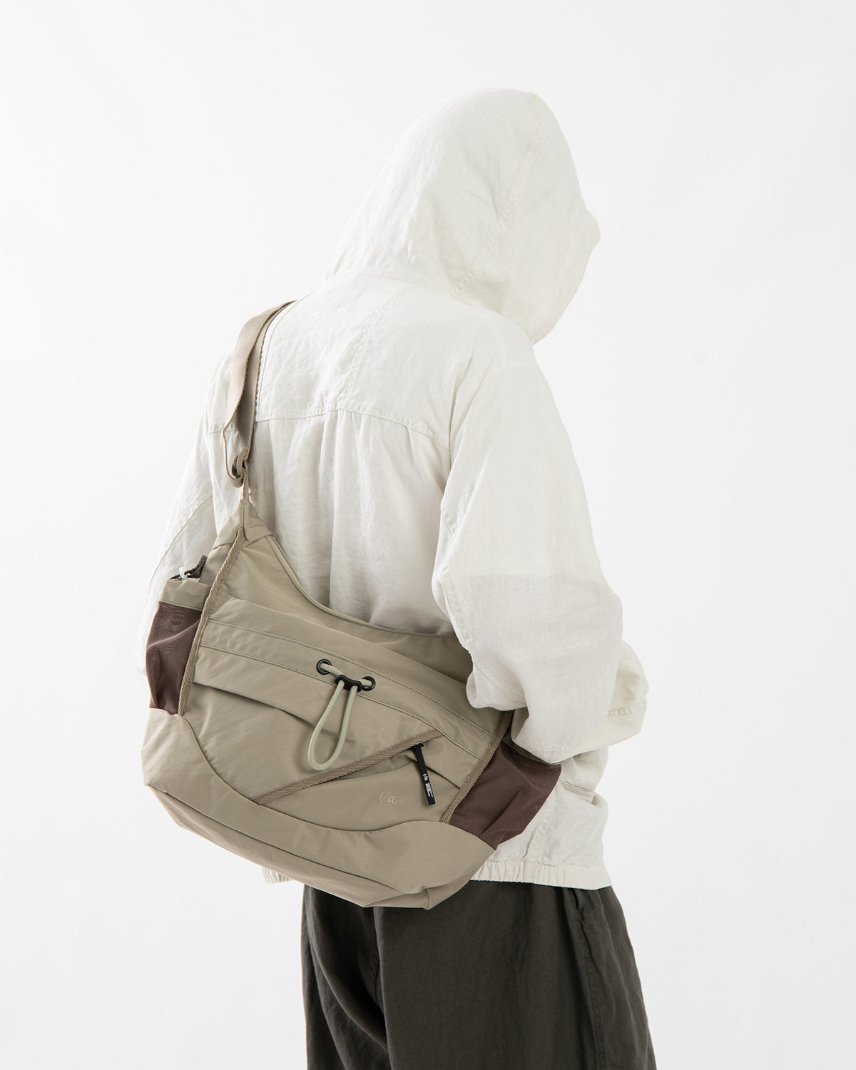 TEXTURED TWILL 2WAY SHOULDER TOTE