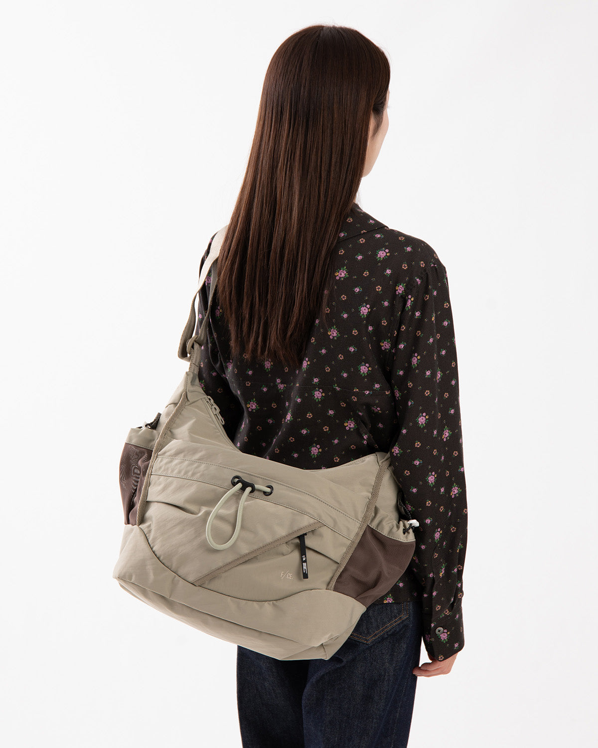 TEXTURED TWILL 2WAY SHOULDER TOTE