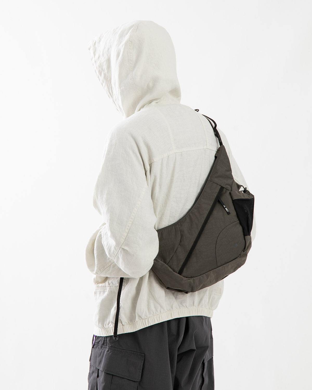 TEXTURED TWILL HORN MINI SHOULDER BAG