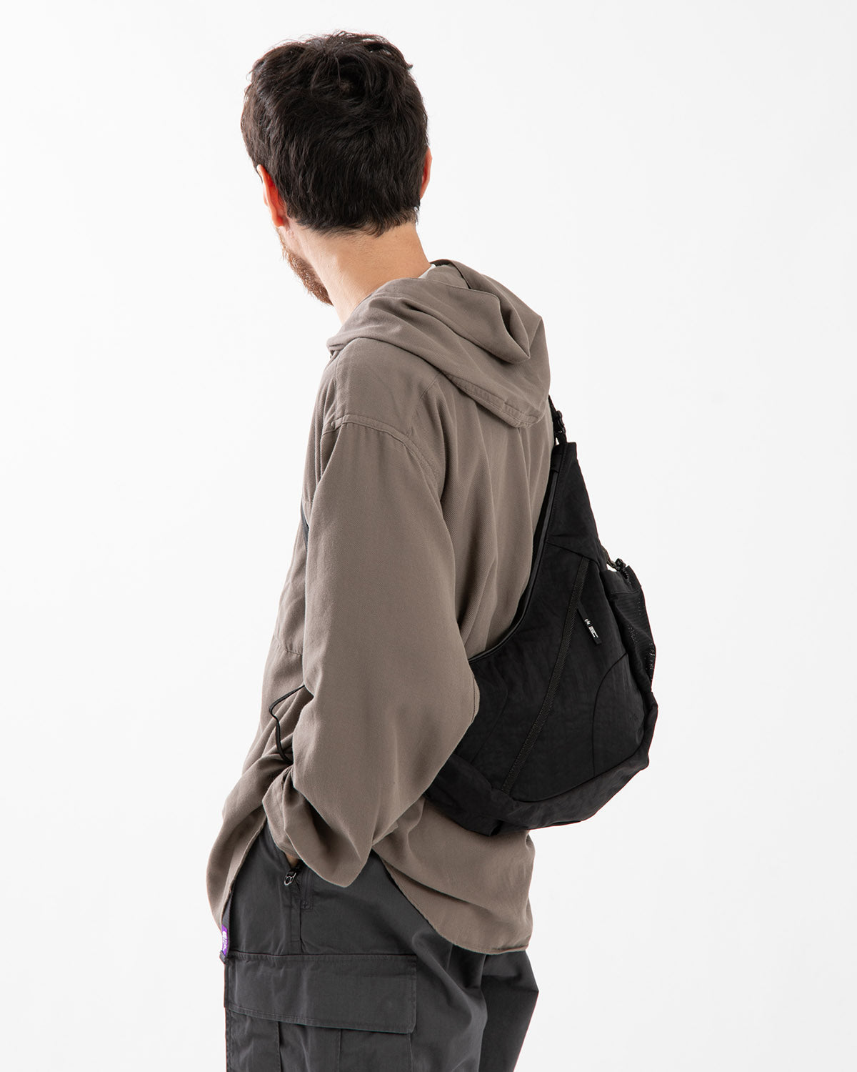 TEXTURED TWILL HORN MINI SHOULDER BAG