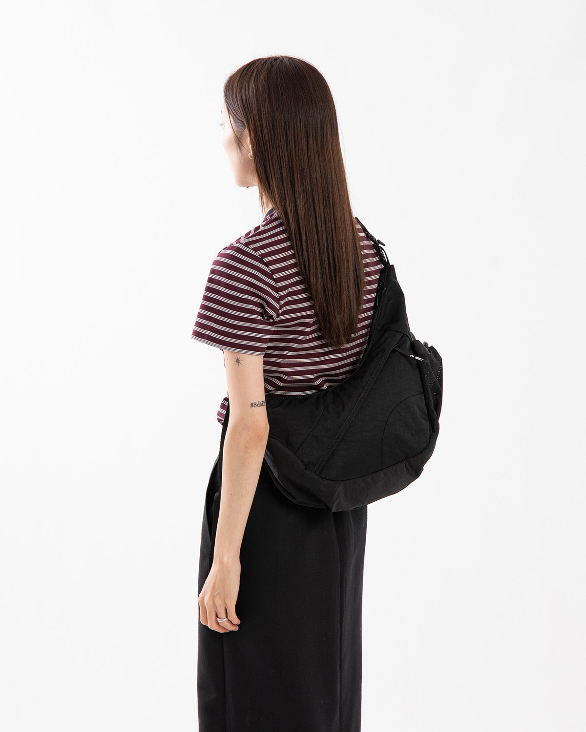 TEXTURED TWILL HORN MINI SHOULDER BAG