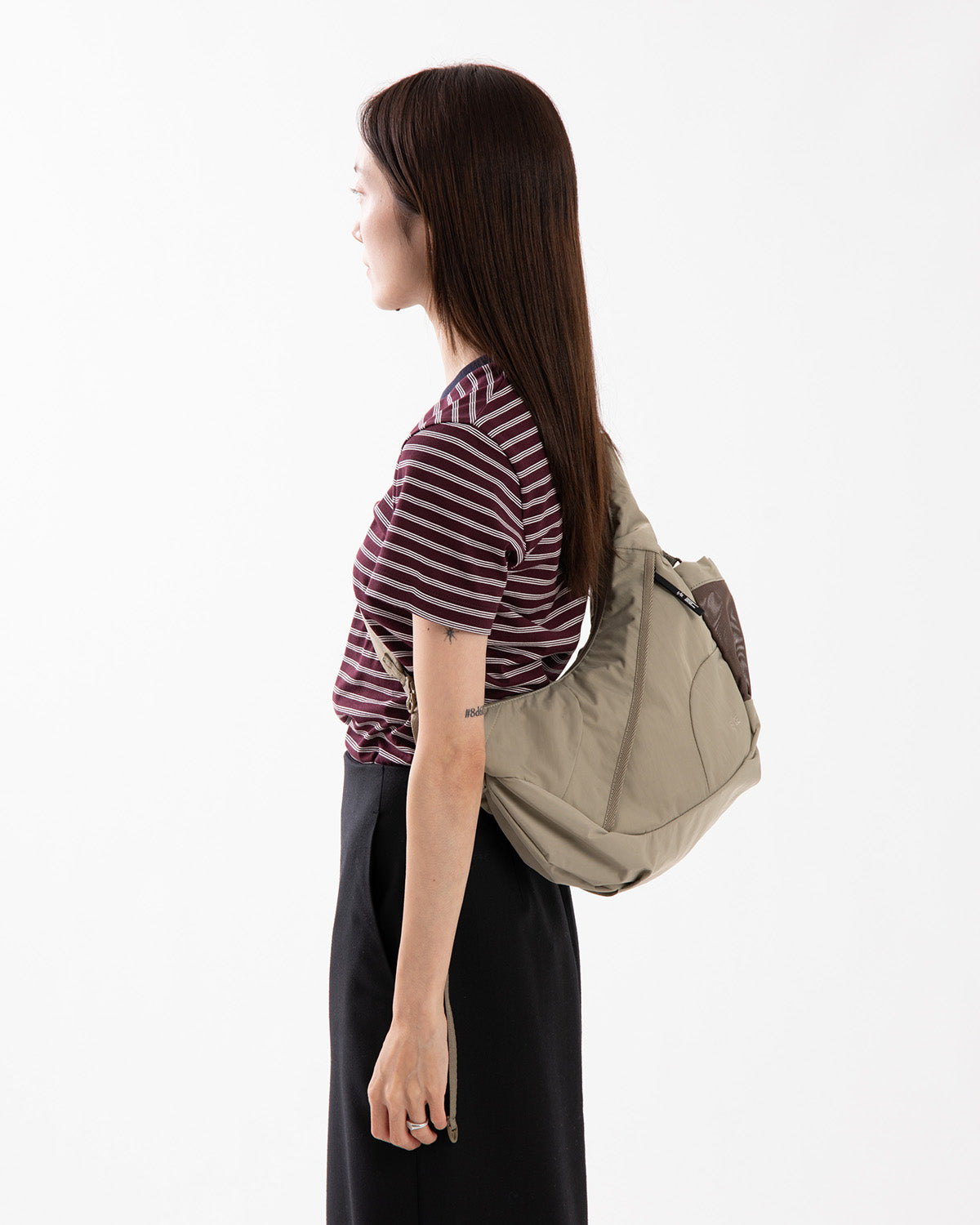 TEXTURED TWILL HORN MINI SHOULDER BAG