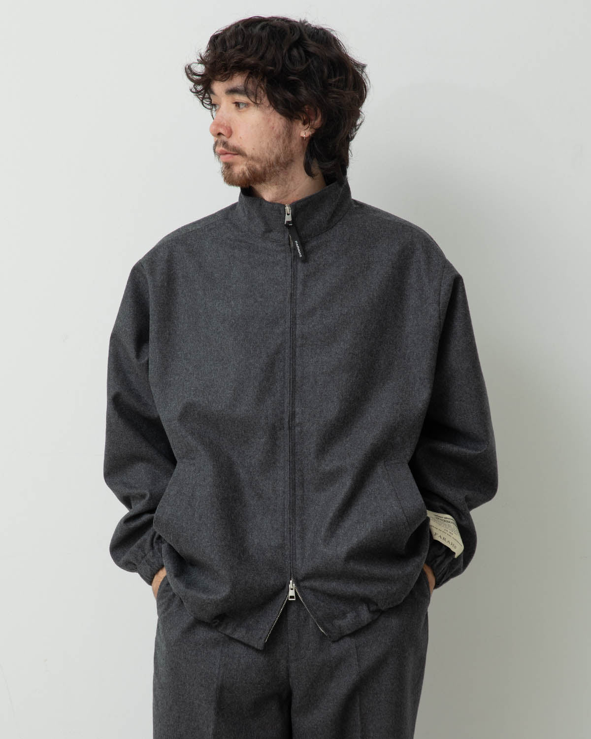 STAND COLLAR ZIP UP BLOUSON