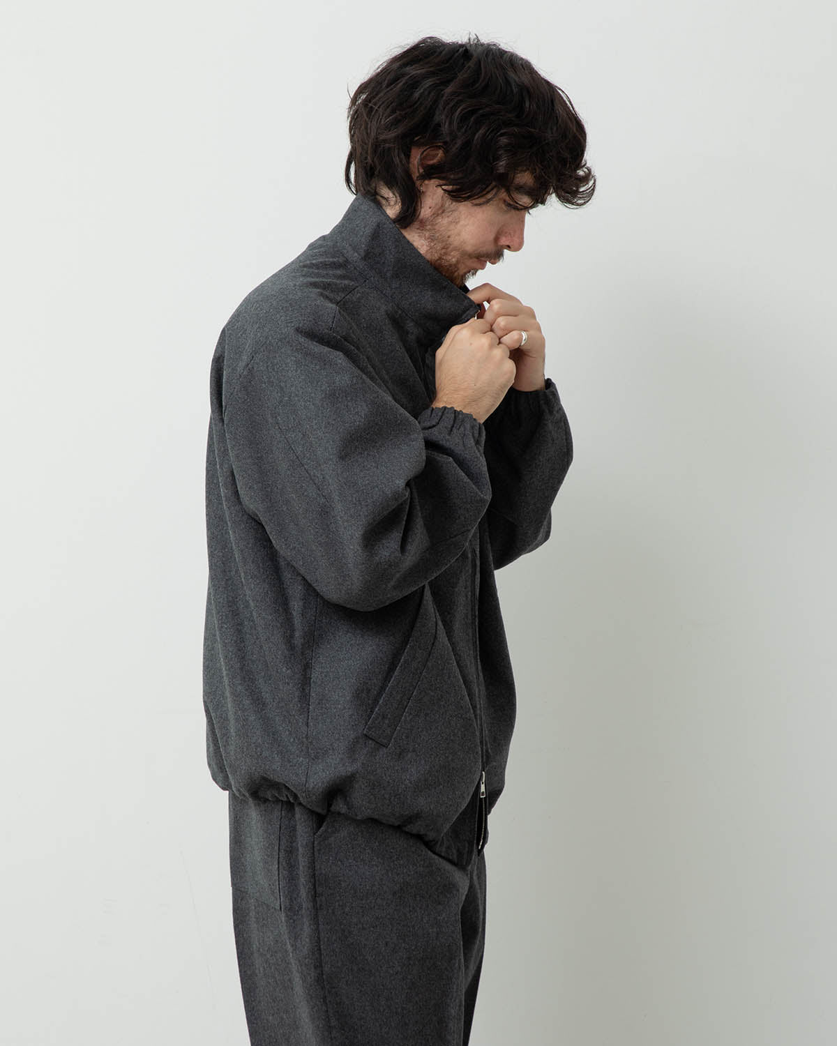 STAND COLLAR ZIP UP BLOUSON