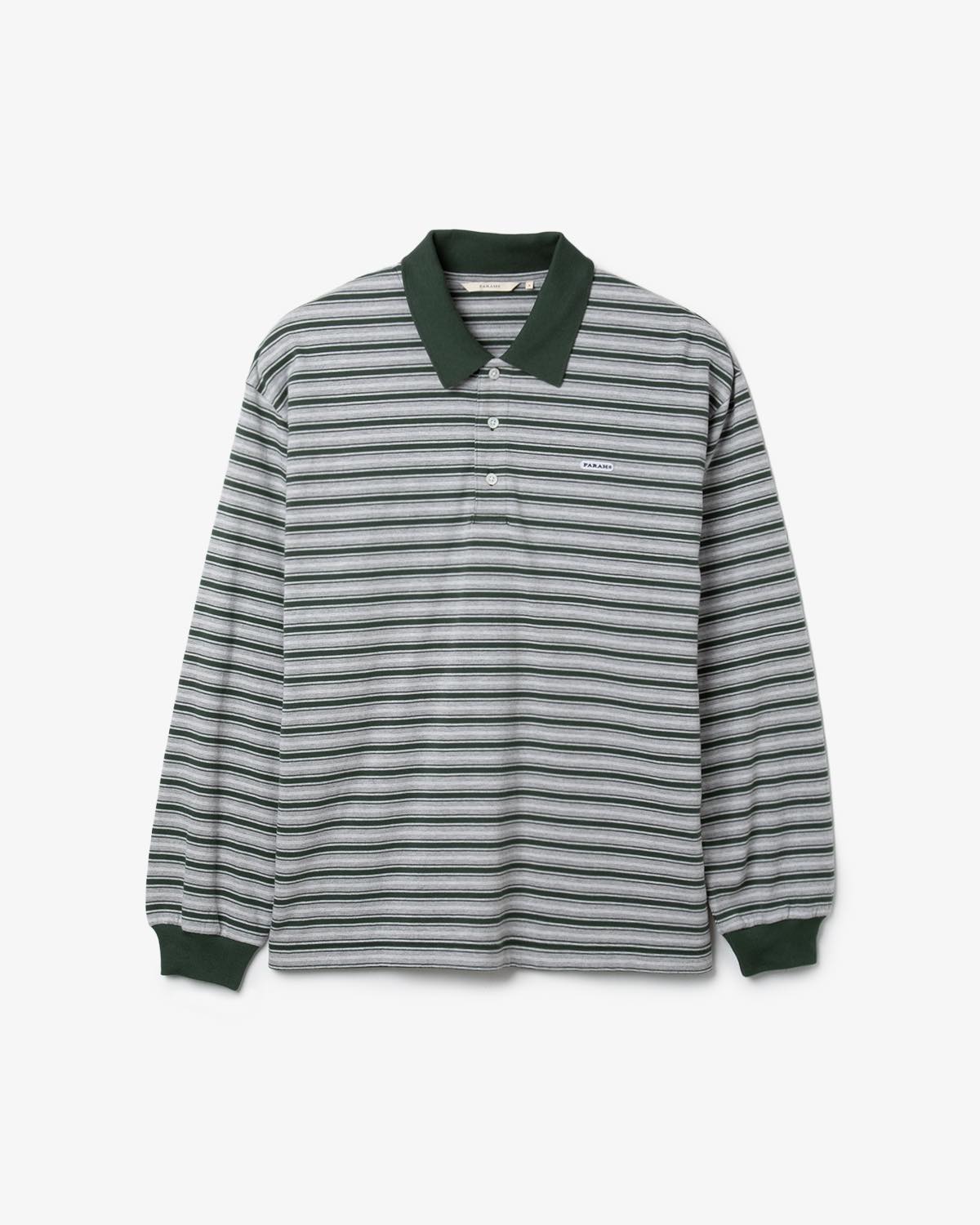 MULTI STRIPED POLO COLLAR L/S TEE (WOMEN'S)