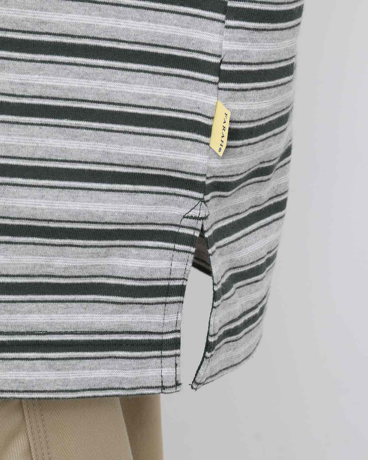 MULTI STRIPED POLO COLLAR L/S TEE (WOMEN'S)